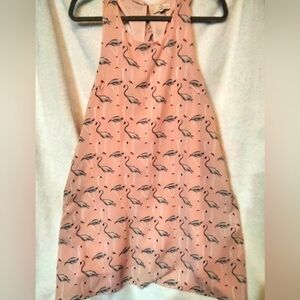 Entro Flamingo Ruffle Sleeveless Shift Dress Size Small